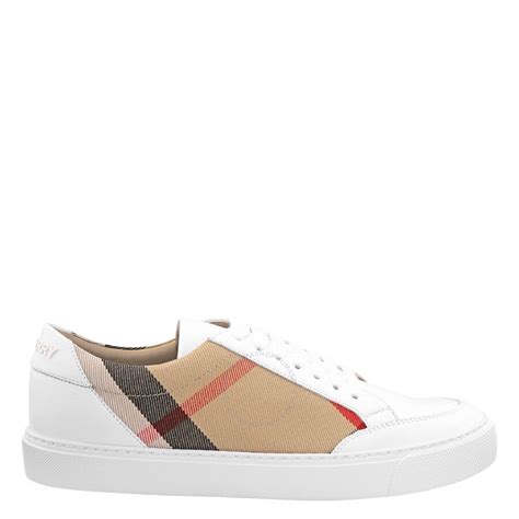 burberry optic white sneakers|House Check and Leather Sneakers in Optic white .